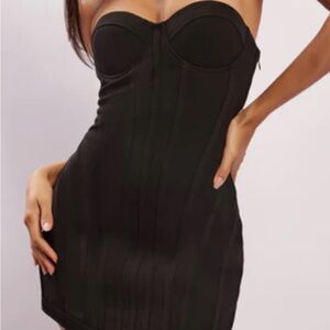 Strapless Black Bodycon Dress - Sleek Evening Dress